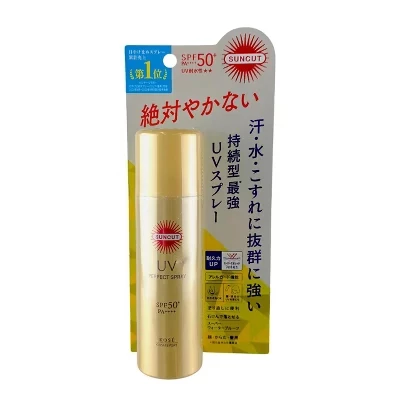 Спрей Kose Suncut UV Protect Spray Super Waterproof SPF 50+++ (2,11 унции) - Быстродействующее средство защиты, которое растягивается, не разбрызгивается и остается невидимым в течение всего дня.