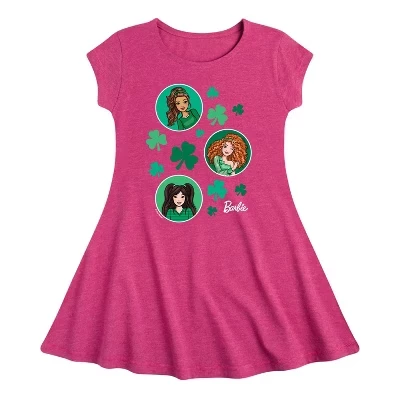 Платье с графическим принтом в стиле коллажа St Paddys Fit & Flair с коротким рукавом heather цвета фуксии