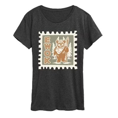 Женская футболка с коротким рукавом Ewok Stamp и графическим рисунком heather charcoal