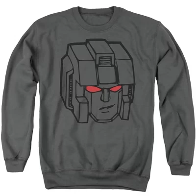 Толстовка с круглым вырезом Starscream Head для взрослых, цвет древесного угля
