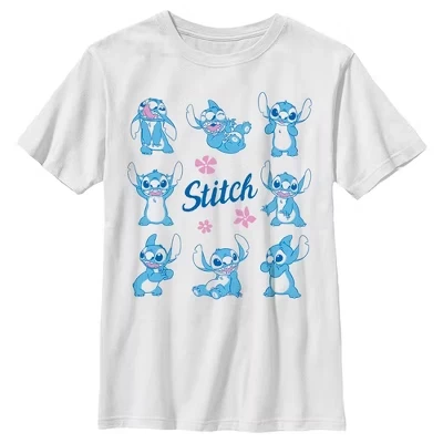 Футболка для мальчика Phases of Stitch белого цвета