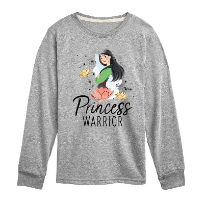 Футболка с длинным рукавом Mulan Princess Warrior с графическим рисунком athletic heather