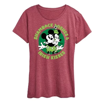 Женская футболка Disney Shamrock Wishes, бордовая