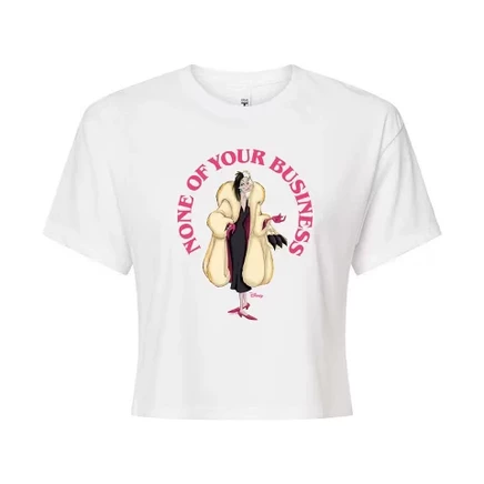 Women's -  - None Of Ur Business Cropped Graphic T-Shirt white