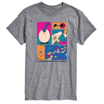 Мужская футболка с коротким рукавом и графическим рисунком Dino Dna athletic heather