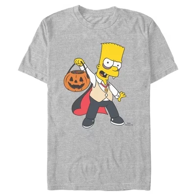 Мужская футболка Vampire Bart Trick or Treat серого цвета