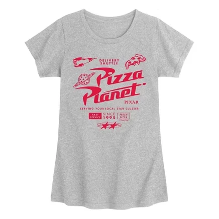 Приталенная футболка из джерси Pizza Planet с коротким рукавом и графическим рисунком heather grey