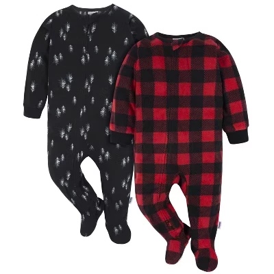Детские флисовые пижамы Gerber, 2 шт., медведи в лесу