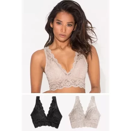 Женский бралетт Smart Sexy Signature Lace с глубоким V, бежево-черный
