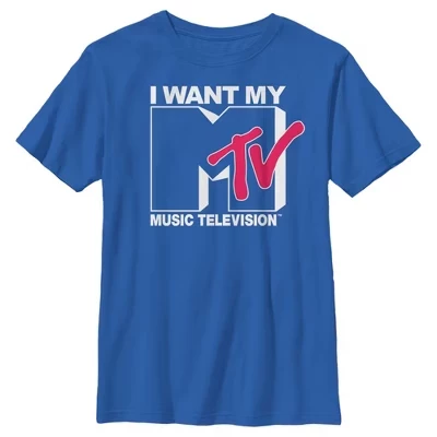Футболка для мальчиков MTV I Want My Music, синяя