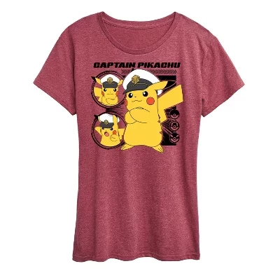 Женская футболка Pokemon New Horizons, бордовая