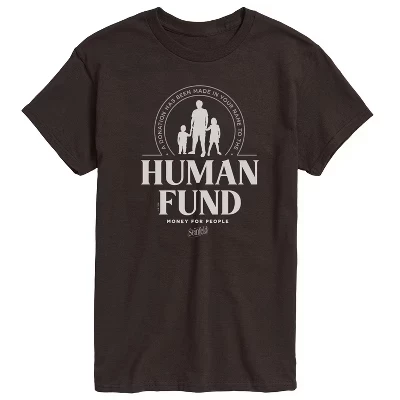 Мужская футболка с коротким рукавом и рисунком от Human Fund Money for People коричневого цвета