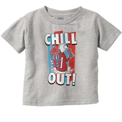 Официально лицензированная футболка с логотипом Icee Chill Out Toddler Baby Graphic для малышей heather
