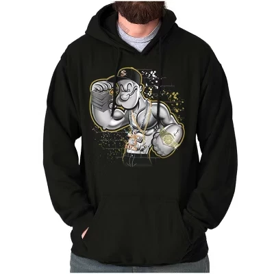 Толстовка с капюшоном Urban Popeye Bling Paint Splatter Толстовка с капюшоном для женщин и мужчин лицензионного черного цвета