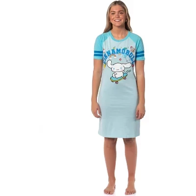 Женская ночная рубашка Bioworld Sanrio в стиле varsity, голубая