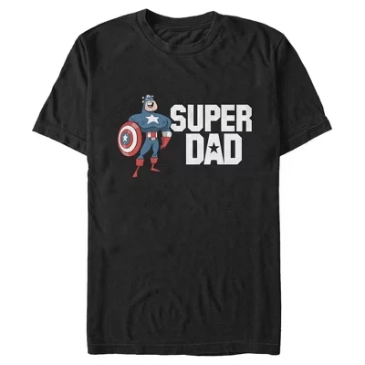 Мужская футболка Super Dad с изображением Капитана Америки из мультфильма 