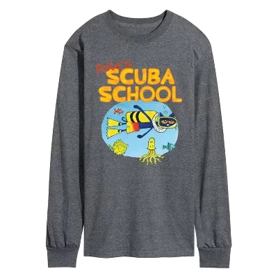 Мужская футболка Pete's Scuba School с длинным рукавом и графическим рисунком heather charcoal