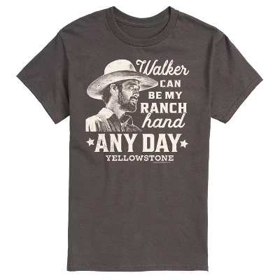 Мужская футболка Yellowstone Walker Ranch Hand, угольно-серая