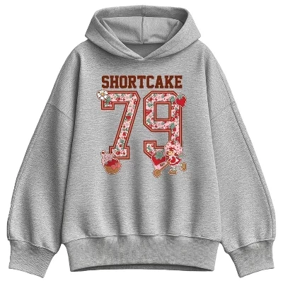 Женское худи Strawberry Shortcake «Леттерман», серый меланж