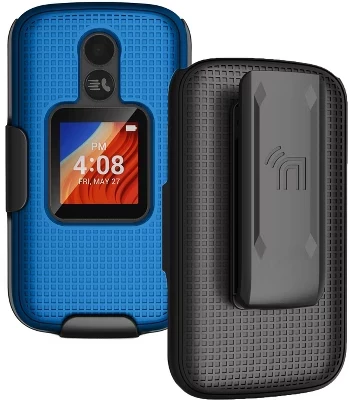 Комбинированный чехол-кобура с зажимом для ремня для Alcatel TCL Flip 2 (T408DL, 4058G, 4058E) синий