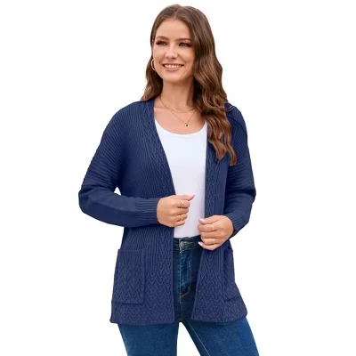 Женский кардиган Yesfashion крупной вязки, синий