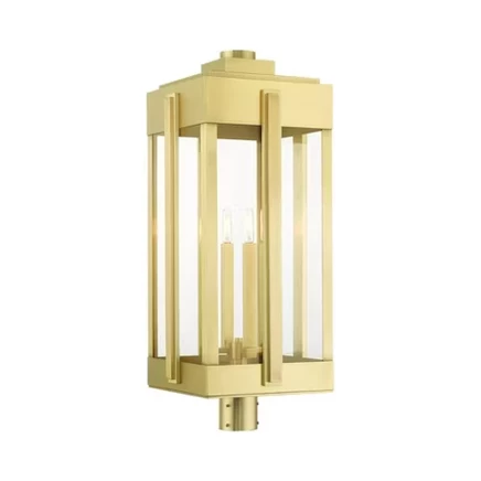 Столбовой фонарь Livex Lighting Lexington 4 лампы, латунь