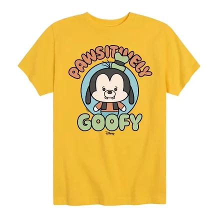 Футболка с рисунком Pawsitively Goofy с коротким рукавом желтого цвета