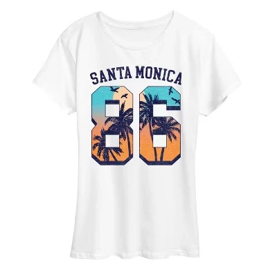 Женская футболка Santa Monica 86 с коротким рукавом и рисунком, белая