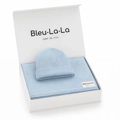 Плед и шапочка Bleu La La Luxe, 91×81 см, светло-голубой