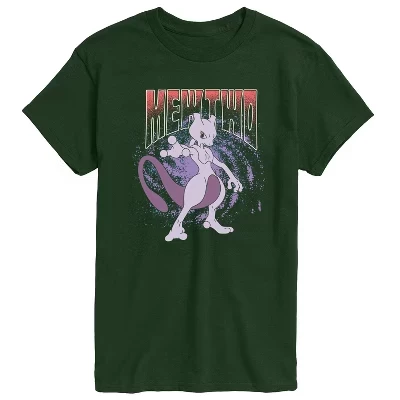 Мужская - Pokémon - Mewtwo Astral Plane- Мужская футболка с коротким рукавом и рисунком Футболка с коротким рукавом и рисунком зеленого цвета