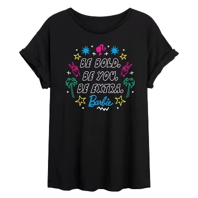 Женская футболка с графическим рисунком Be Bold You Extra Oversize черного цвета