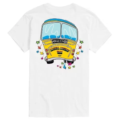 Мужская футболка Magical Mystery Tour Bus с коротким рукавом и графическим рисунком, белая