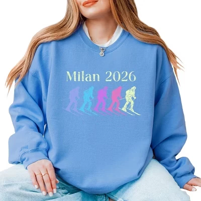 Milan 2026 Five Skis - Женская толстовка с рисунком carolina