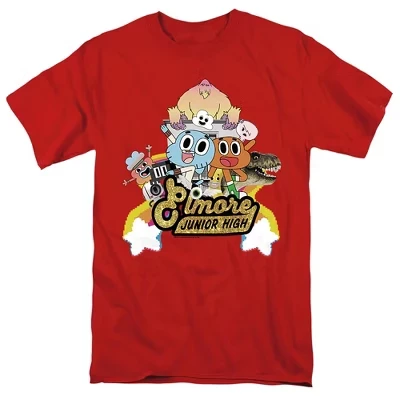 Футболка для взрослых Amazing World Of Gumball Elmore Junior High, красная