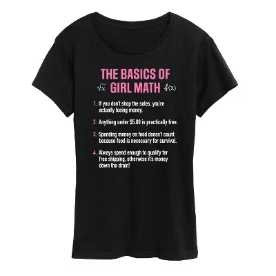 Женская футболка Instant Message Girl Math, черная