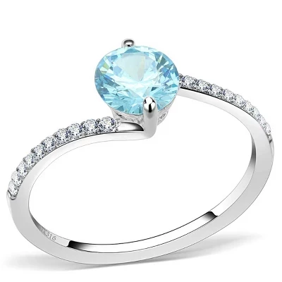 Женское кольцо SlickBlue из стали, голубое, 5–10
