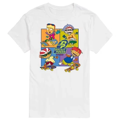 Мужская футболка Rocket Power Otto Regina Sam Maurice Skaters с коротким рукавом и графическим рисунком, белая