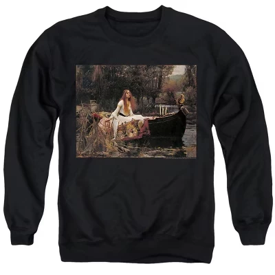 Мужская толстовка с круглым вырезом John William Waterhouse The Lady of Shalott черного цвета