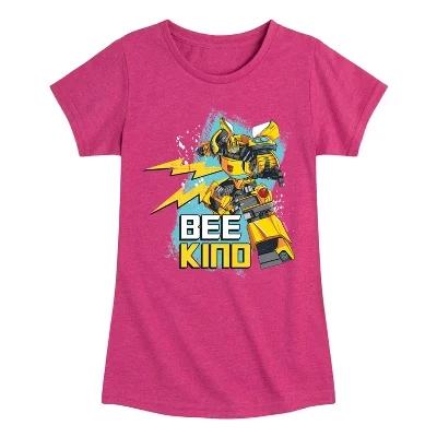 Облегающая футболка Bee Kind Bb с коротким рукавом и рисунком цвета Хизер фуксия