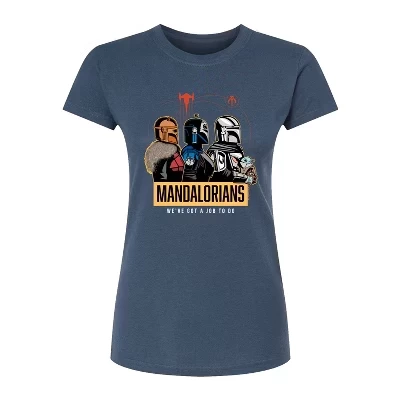 Женская приталенная футболка с графическим рисунком Mandalorian Mando Space цвета индиго