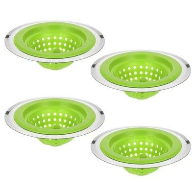 Сито для раковины Unique Bargains силикон/сталь, зеленые, 4 шт