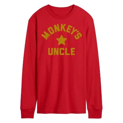 Мужская футболка с длинным рукавом Monkey's Uncle с рисунком, красная