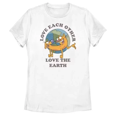 Женская футболка Catdog Love the Earth белого цвета
