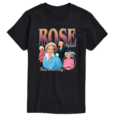 Мужская футболка с коротким рукавом и рисунком Golden Girls - Rose Bootleg черного цвета