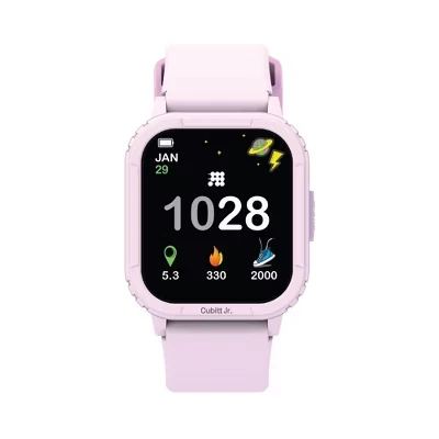 Умные часы для занятий спортом Jr Smart Watch для детей и подростков, с функцией отслеживания активности, с функцией отслеживания игр, счетчиком шагов, монитором сна, пульсометром, фиолетовые