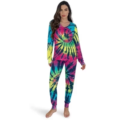 Пижамный комплект Tie Dye Jogger Thermal из 2 предметов для женщин 6862-10575-XXL
