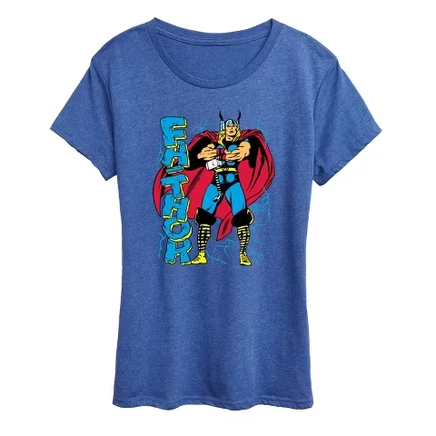 Женская футболка Thor Fathor с коротким рукавом и графическим рисунком heather royal blue