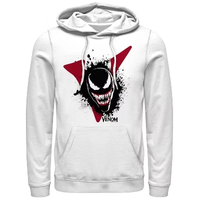 Мужская толстовка с капюшоном Venom Film Splatter Portrait Pull Over белого цвета