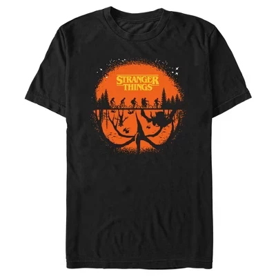 Мужская футболка Stranger Things «Два мира», черная