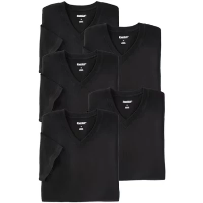 5-Pack Cotton V-Neck Undershirt black